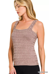 Seamless Winkle Stone Washed Tank Top ZENANA
