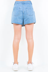 Cargo Pocket Denim Skort American Bazi   