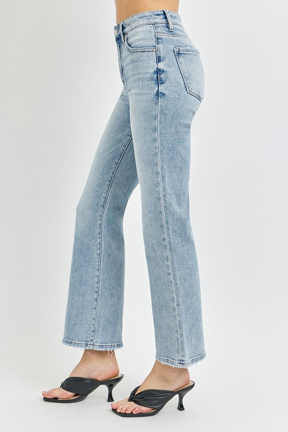 High Rise Ankle Flare Jeans Risen   