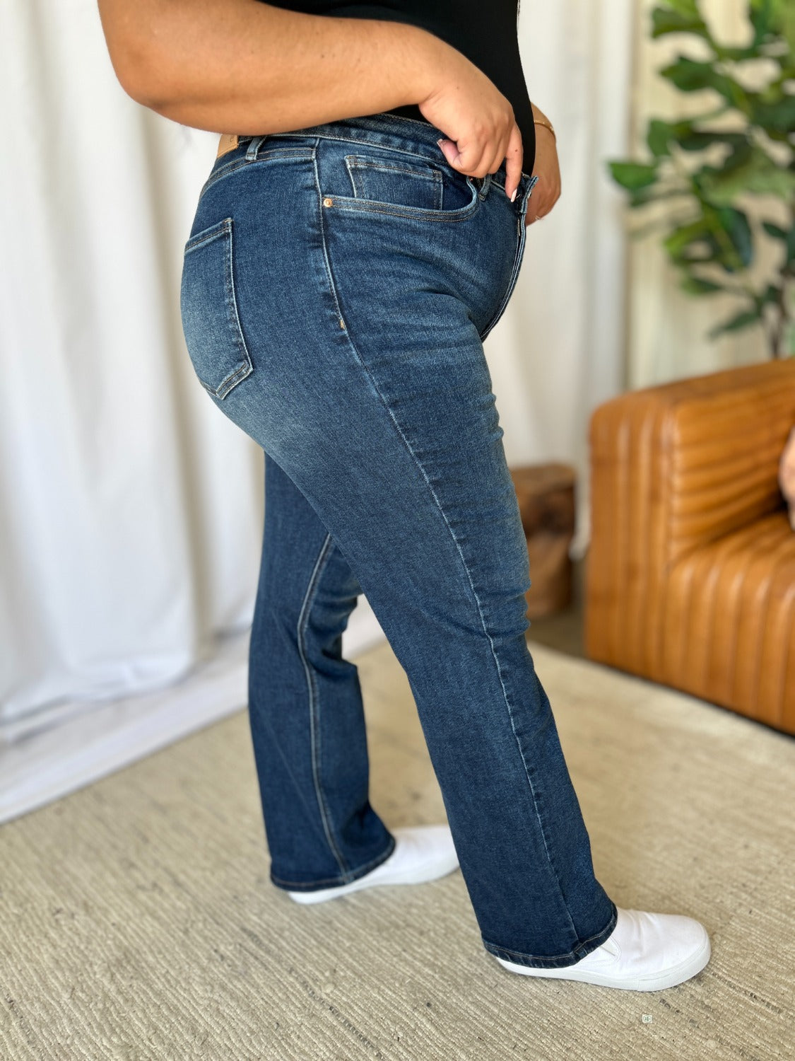 High Rise Straight Tummy Control Jeans RFM   