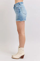 High Waist Western Embroidery Detail Cut Off Denim Shorts Judy Blue