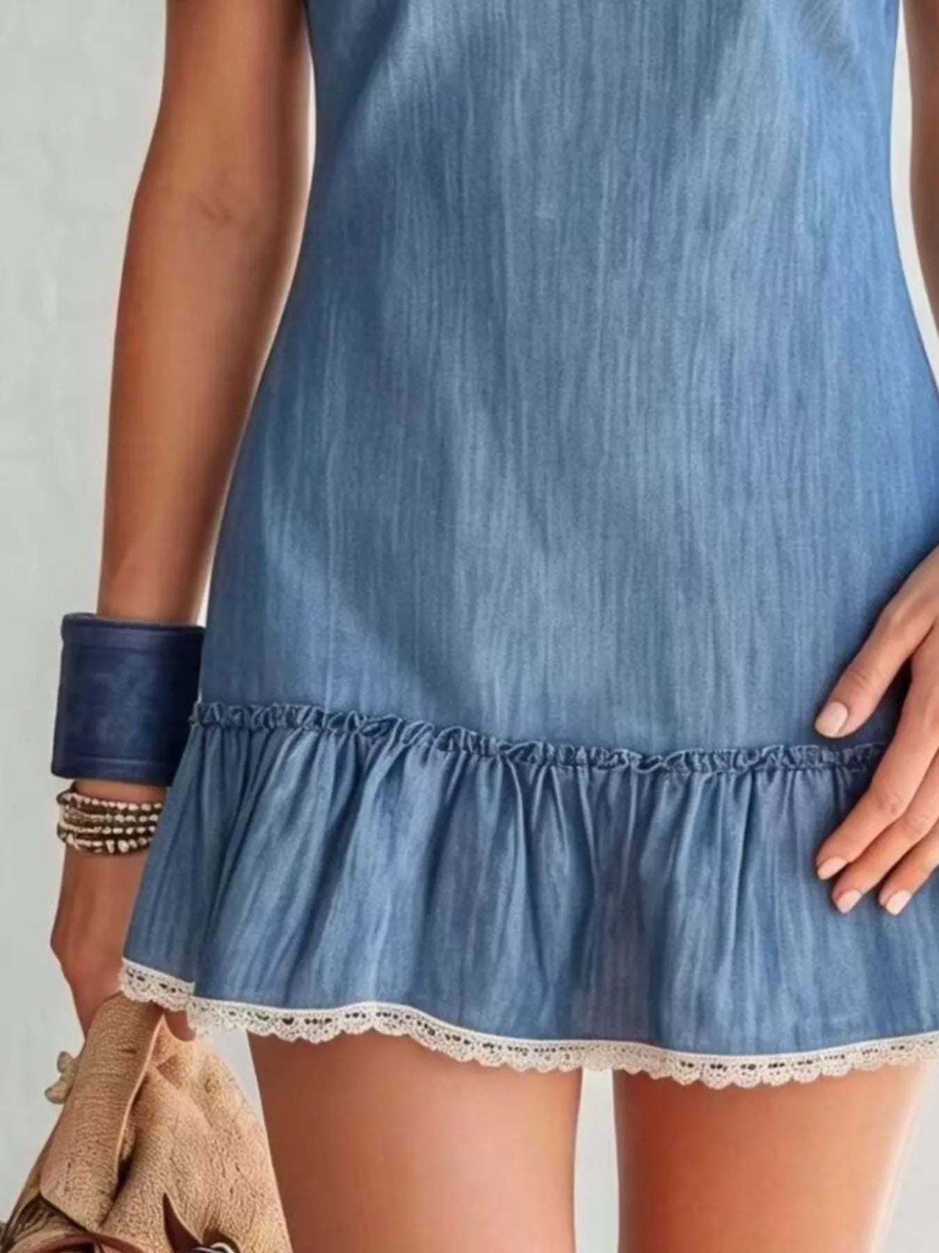 Lace Detail Off Shoulder Mini Dress Simmer & Fay