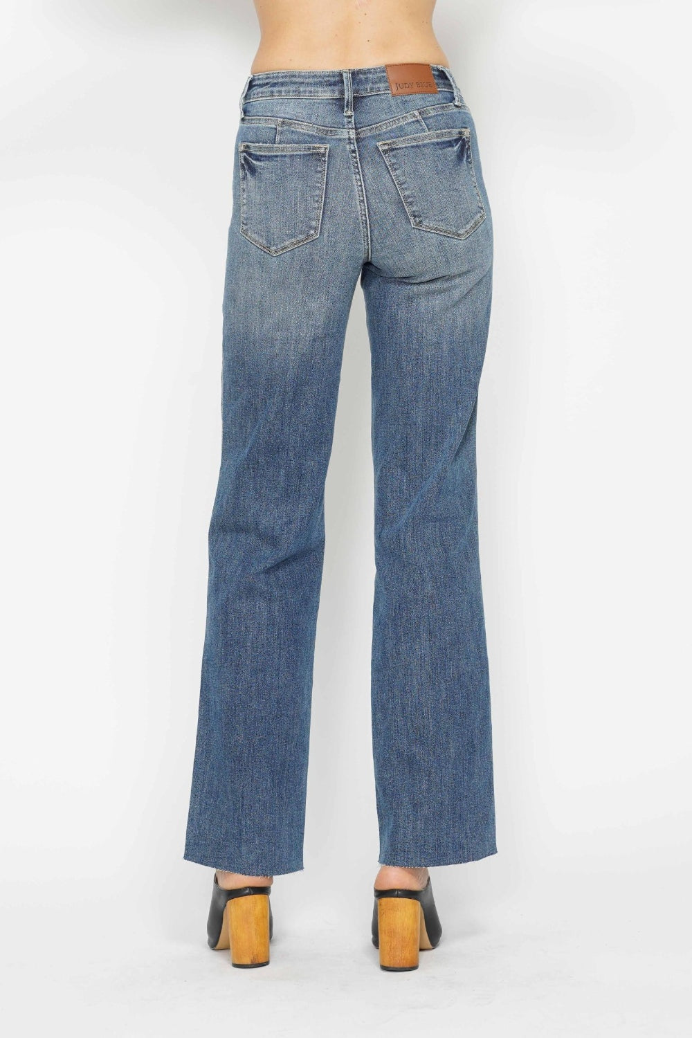 Medium Wash Tummy Control Straight Jeans Judy Blue   