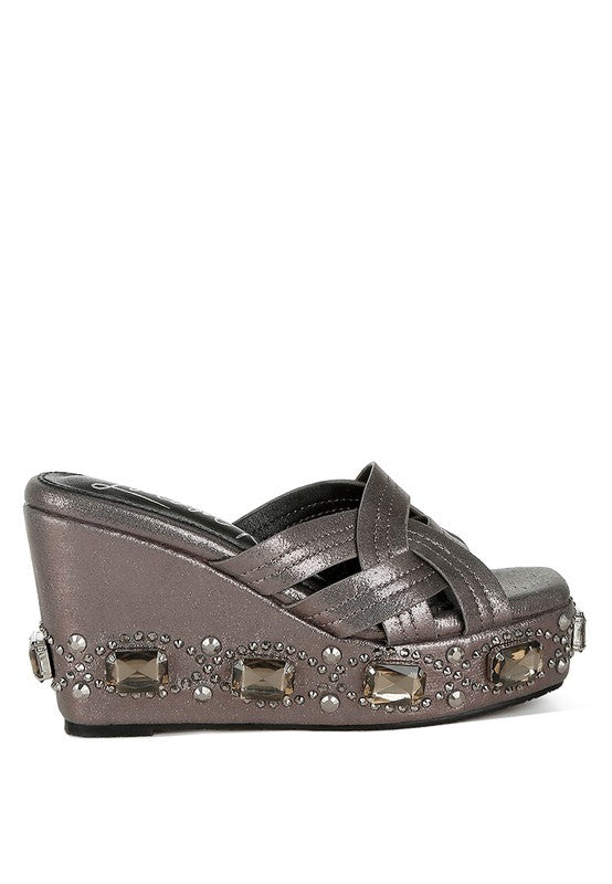 Blistronic Chunky Diamante & Rhinestone Sandals Rag Company   