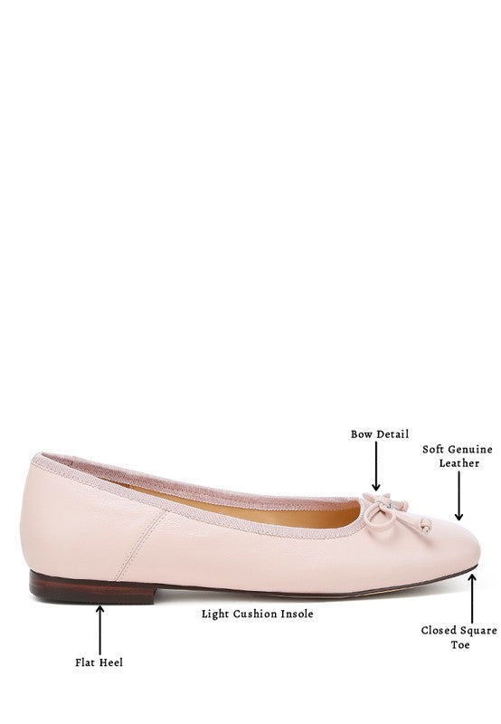 Lutten Square-Toe Bow Ballerinas Rag Company   