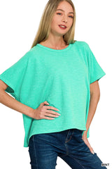 Cotton Slub Oversized Tee ZENANA