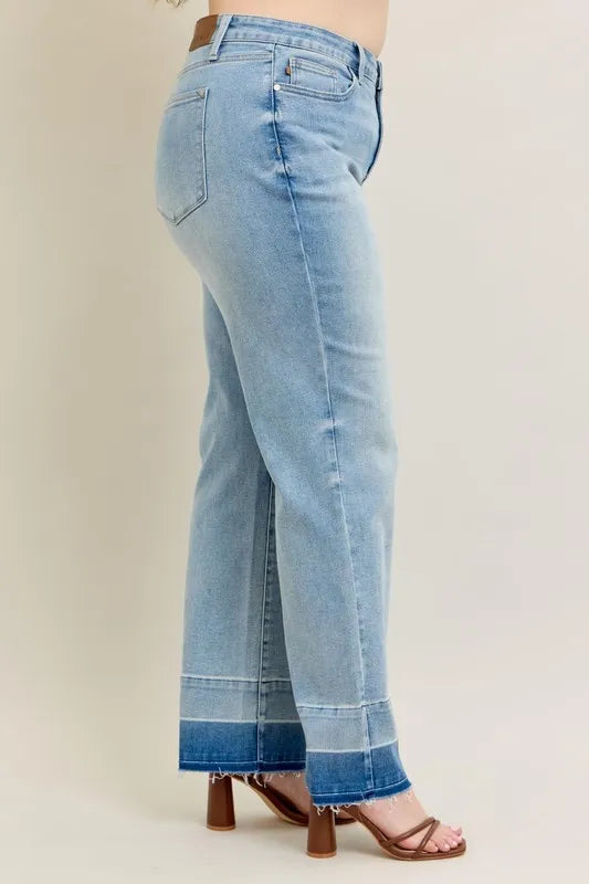 Release Hem Wide Leg Jeans With Plus Size Judy Blue