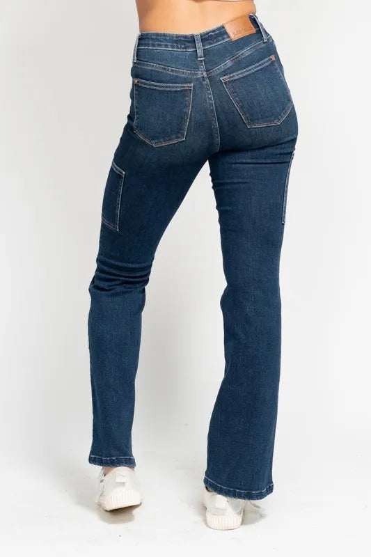 High Waist Cargo Bootcut Jeans Judy Blue