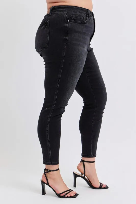 Mid Rise Tummy Control Skinny Jeans Judy Blue