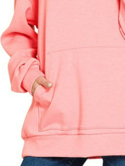 Oversized Scuba Hoodie with Kangaroo Pocket ZENANA