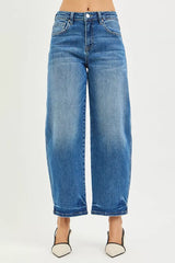 Slouchy Cropped Barrel Jeans Risen