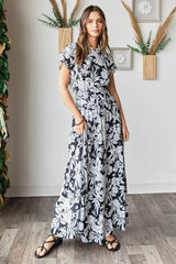 Tropical Print Top and Skirt Set Mittoshop