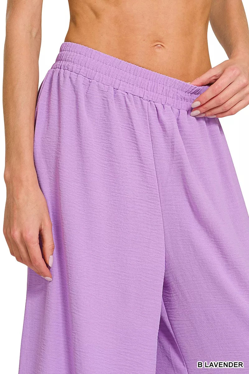 Woven Airflow Twisted Top & Wide Leg Pants Set ZENANA
