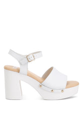 Sawor Recycled Leather High Block Sandals Rag Company   