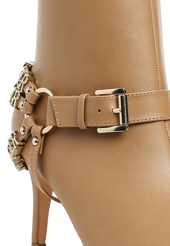 Nicene Harness Detail Stiletto Boots Rag Company