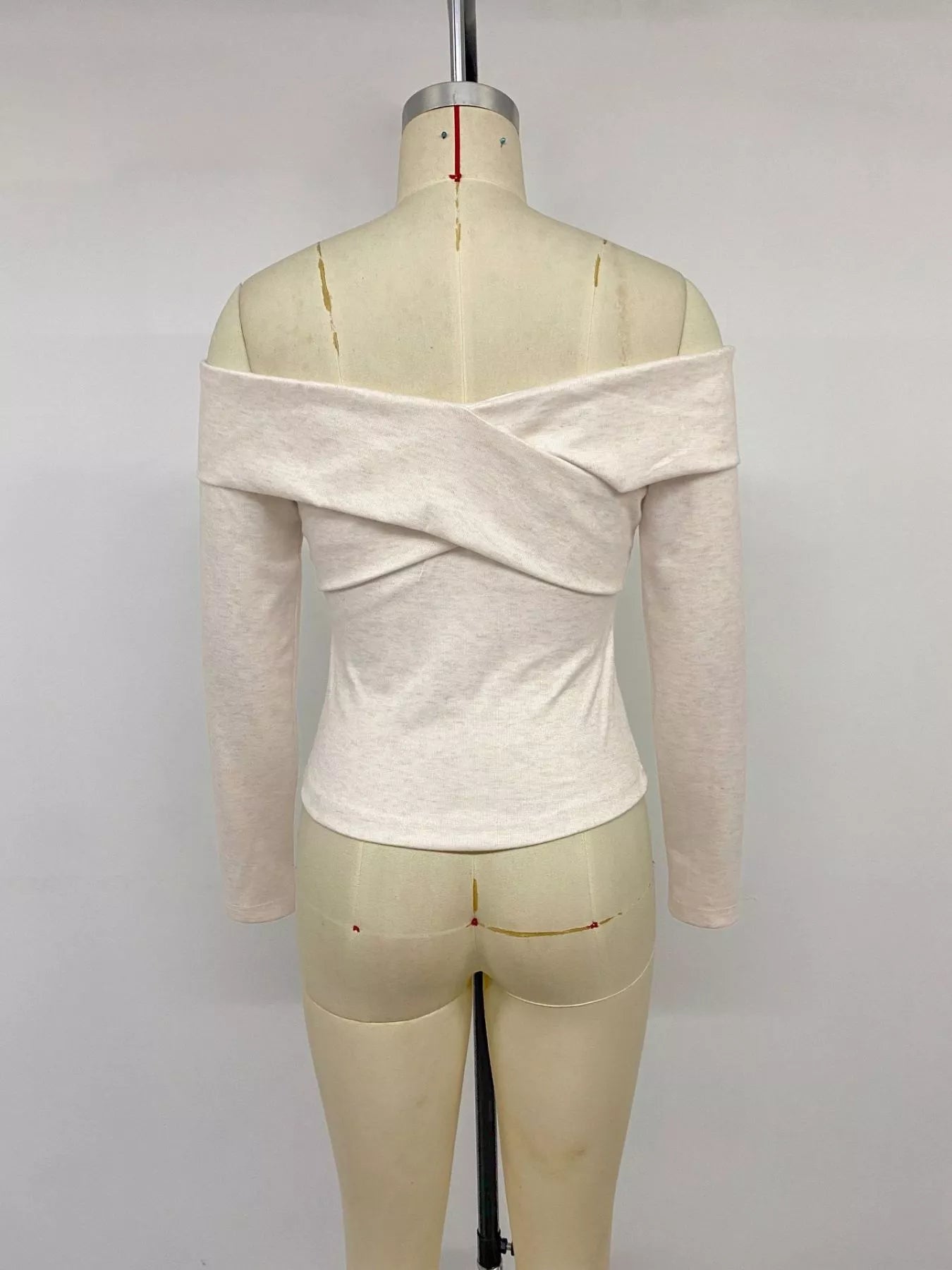 Crisscross Off-Shoulder Long Sleeve Top Simmer & Fay