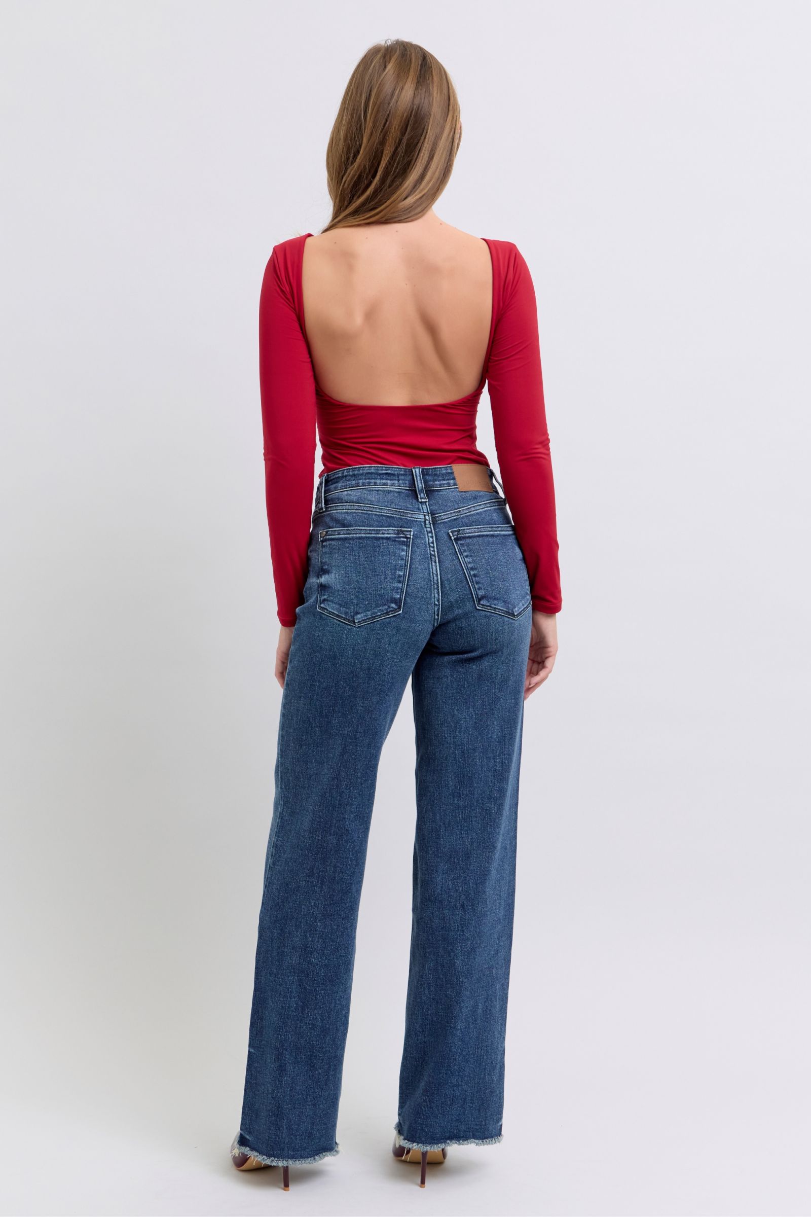 Raw Hem Mid Rise Jeans Judy Blue