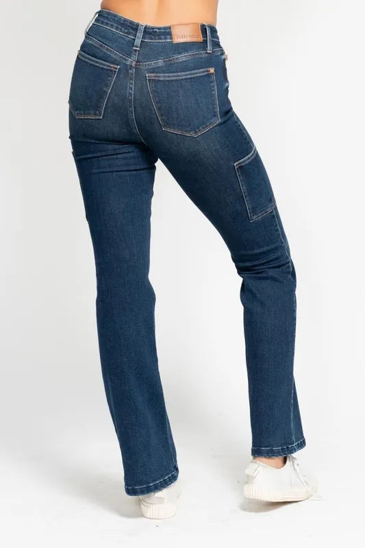 High Waist Cargo Bootcut Jeans Judy Blue