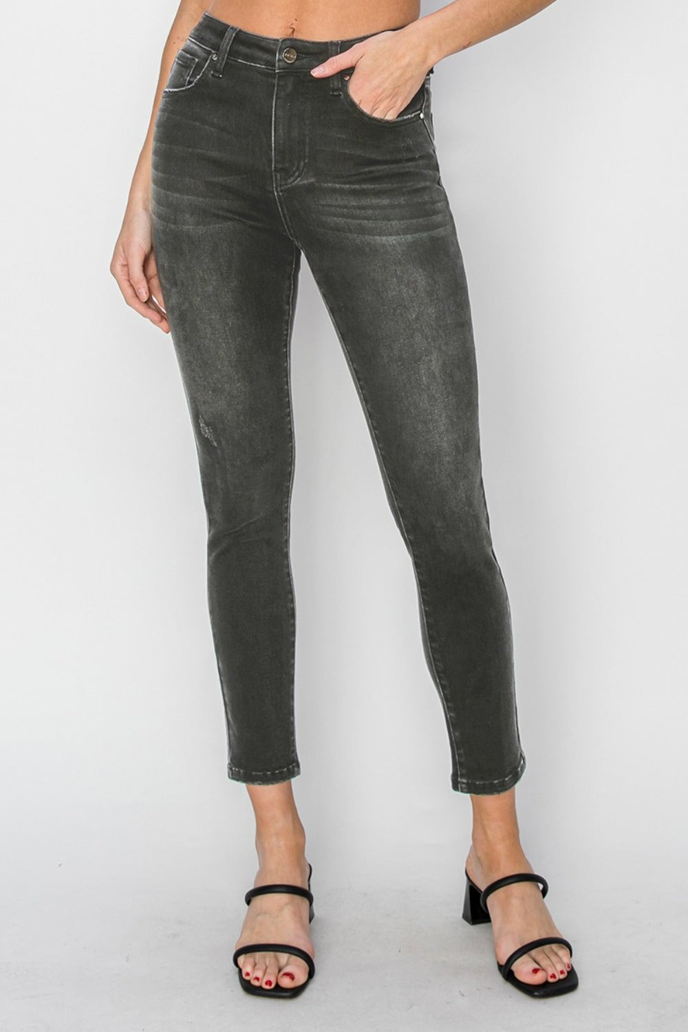 High Rise Ankle Skinny Jeans Risen   