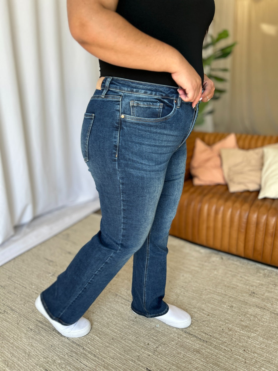 High Rise Straight Tummy Control Jeans RFM   