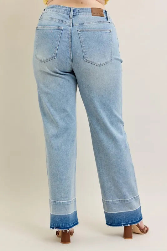 Release Hem Wide Leg Jeans With Plus Size Judy Blue