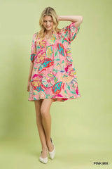 Paisley Print Mini Dress Umgee
