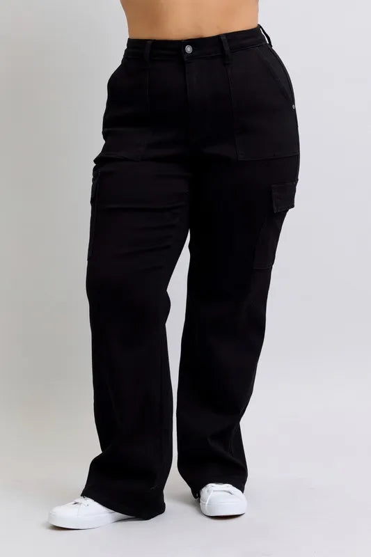 High Waist Cargo Wide Leg Jeans Judy Blue