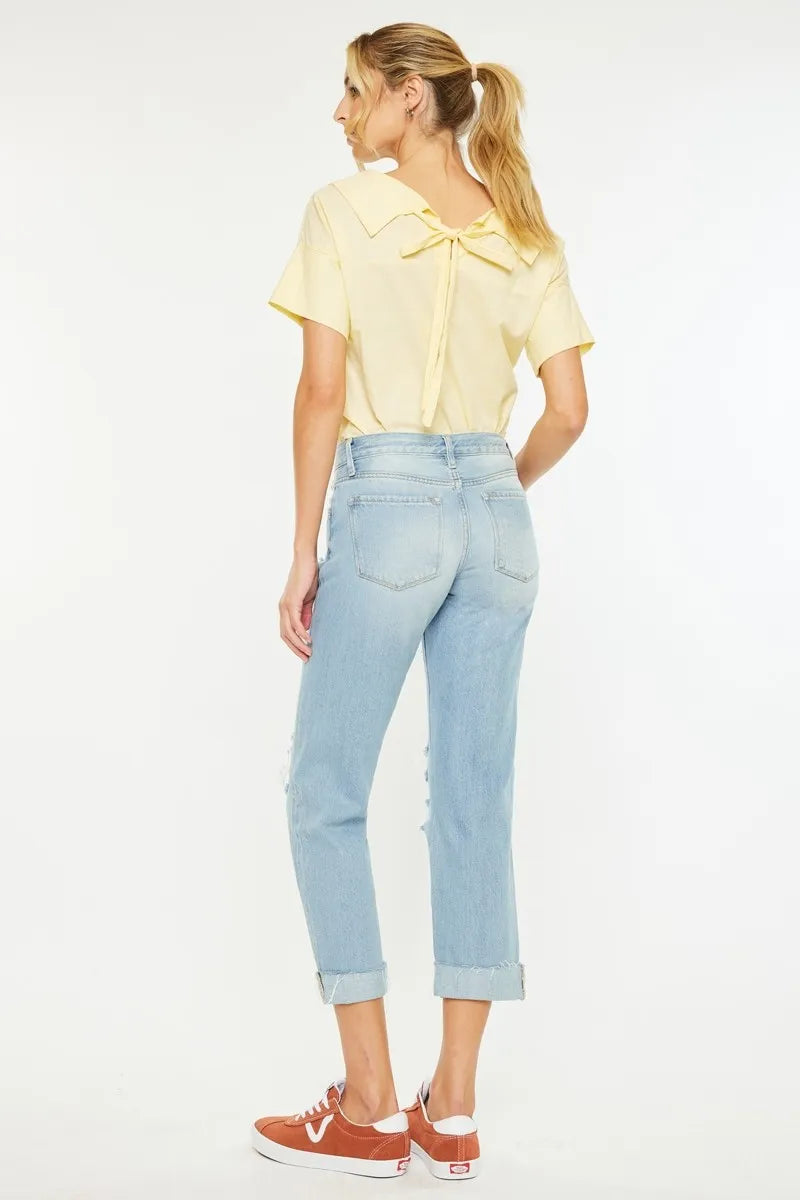 Mid Rise Distressed Boyfriend Jeans Kancan