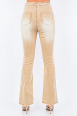 V-Cut Ruched Flare Jeans American Bazi   