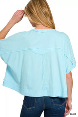 Exposed Seam Boxy Top ZENANA