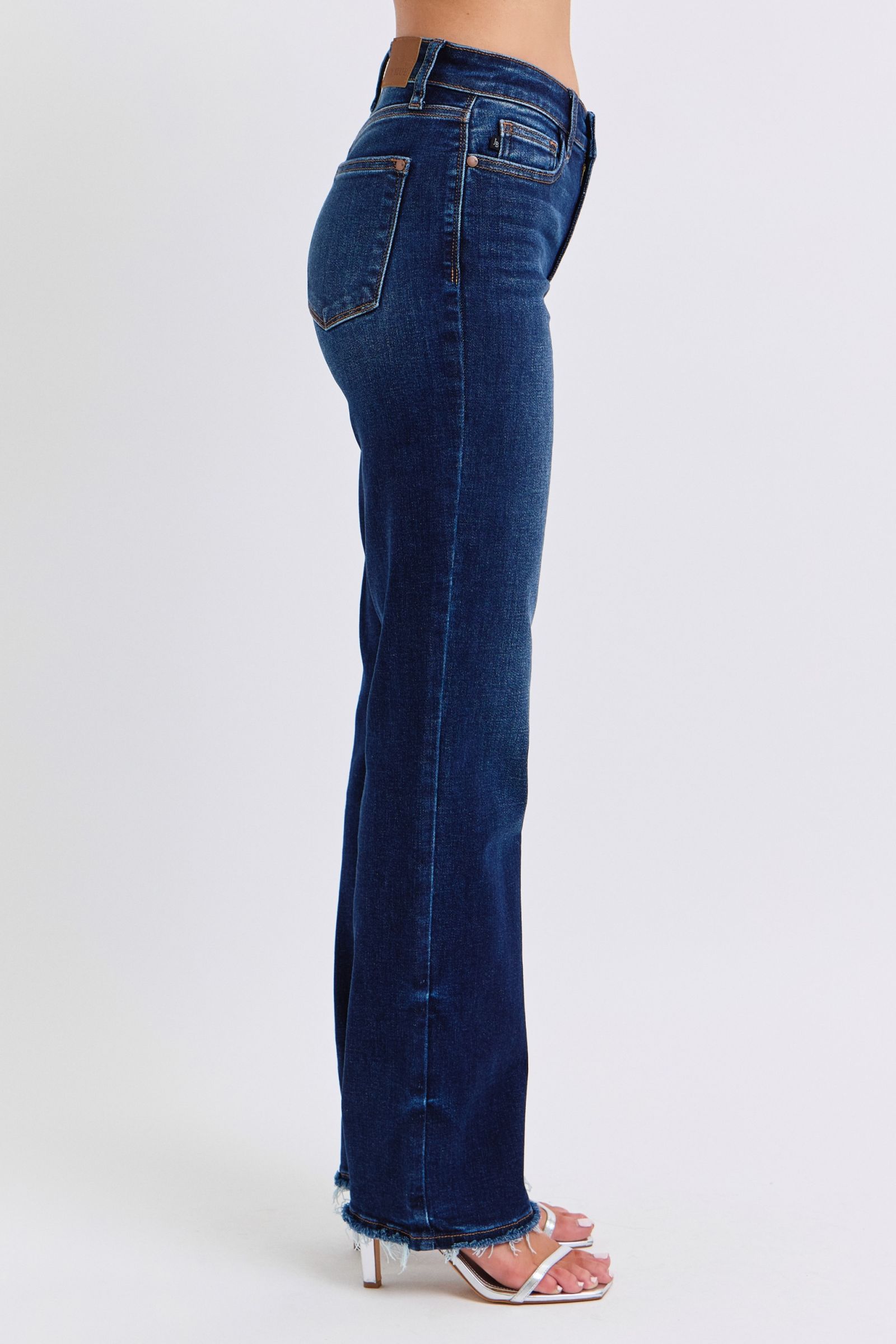 Raw Hem Straight Leg Jeans Judy Blue   