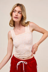Two Tone Floral Seamless Tank Top So Me