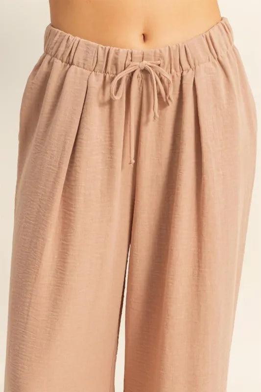 Elasticized Waist Wide Leg Pants HYFVE