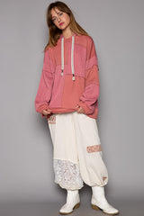 Exposed Seam Relaxed Hooded Knit Top POL   