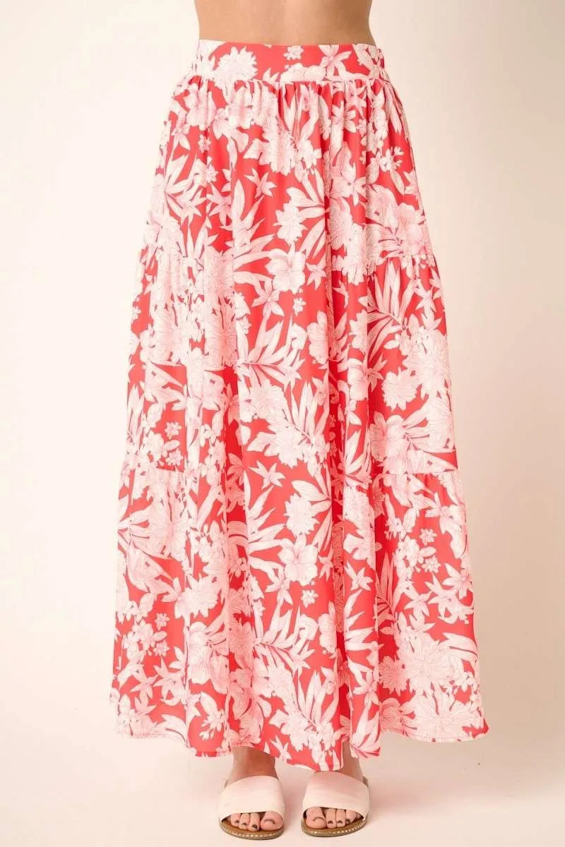 Tropical Print Top and Skirt Set Mittoshop