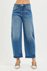 Slouchy Cropped Barrel Jeans Risen