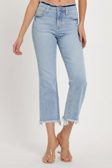 High Rise Raw Edge Crop Jeans Risen   