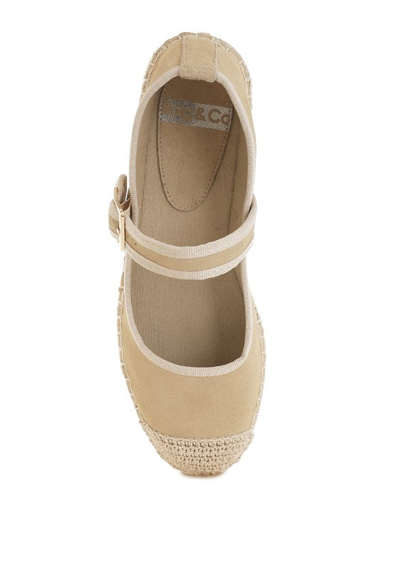 Bolean Soft Suede Leather Mary Jane Espadrilles Rag Company