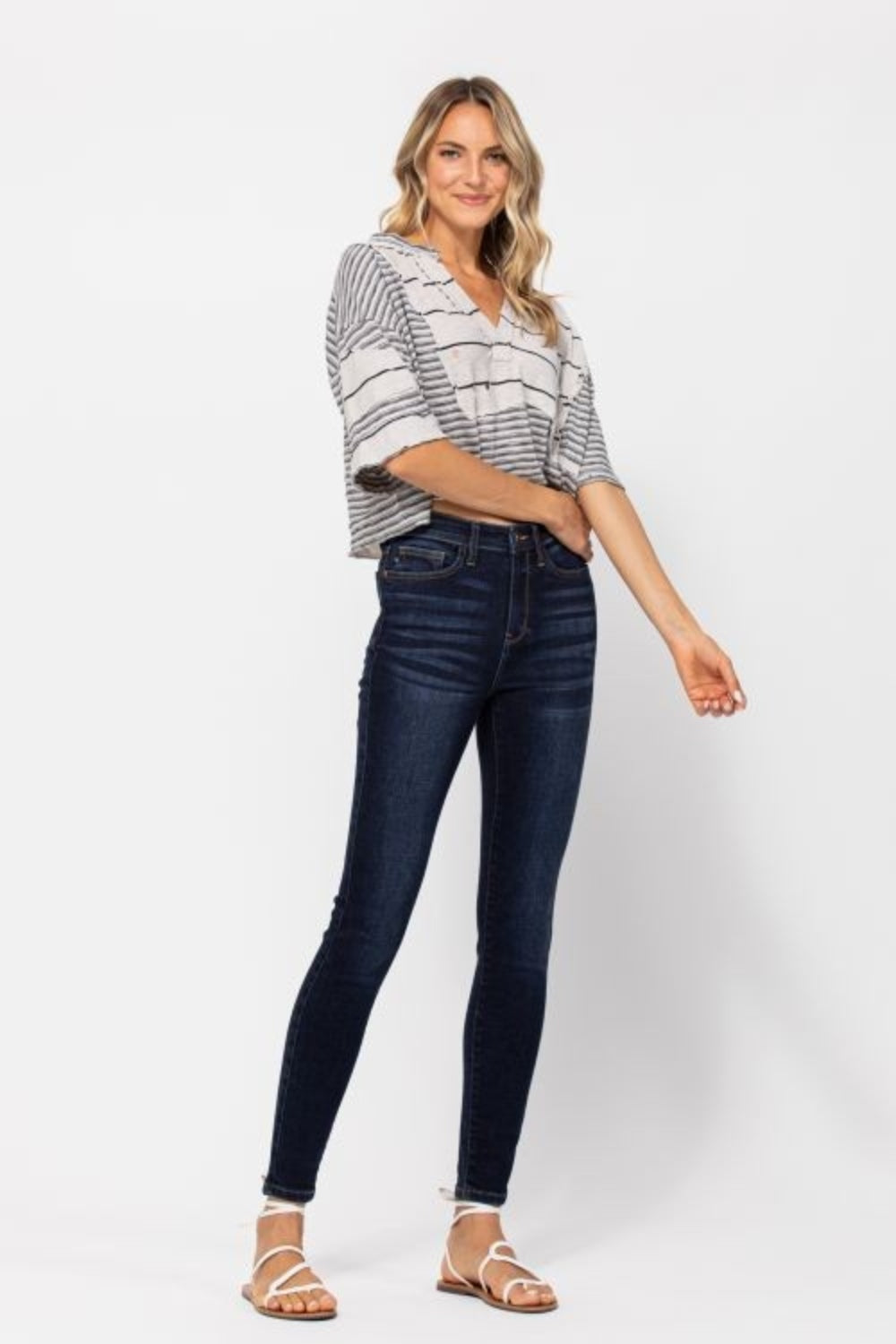 High Waist Handsand Skinny Jeans Judy Blue   