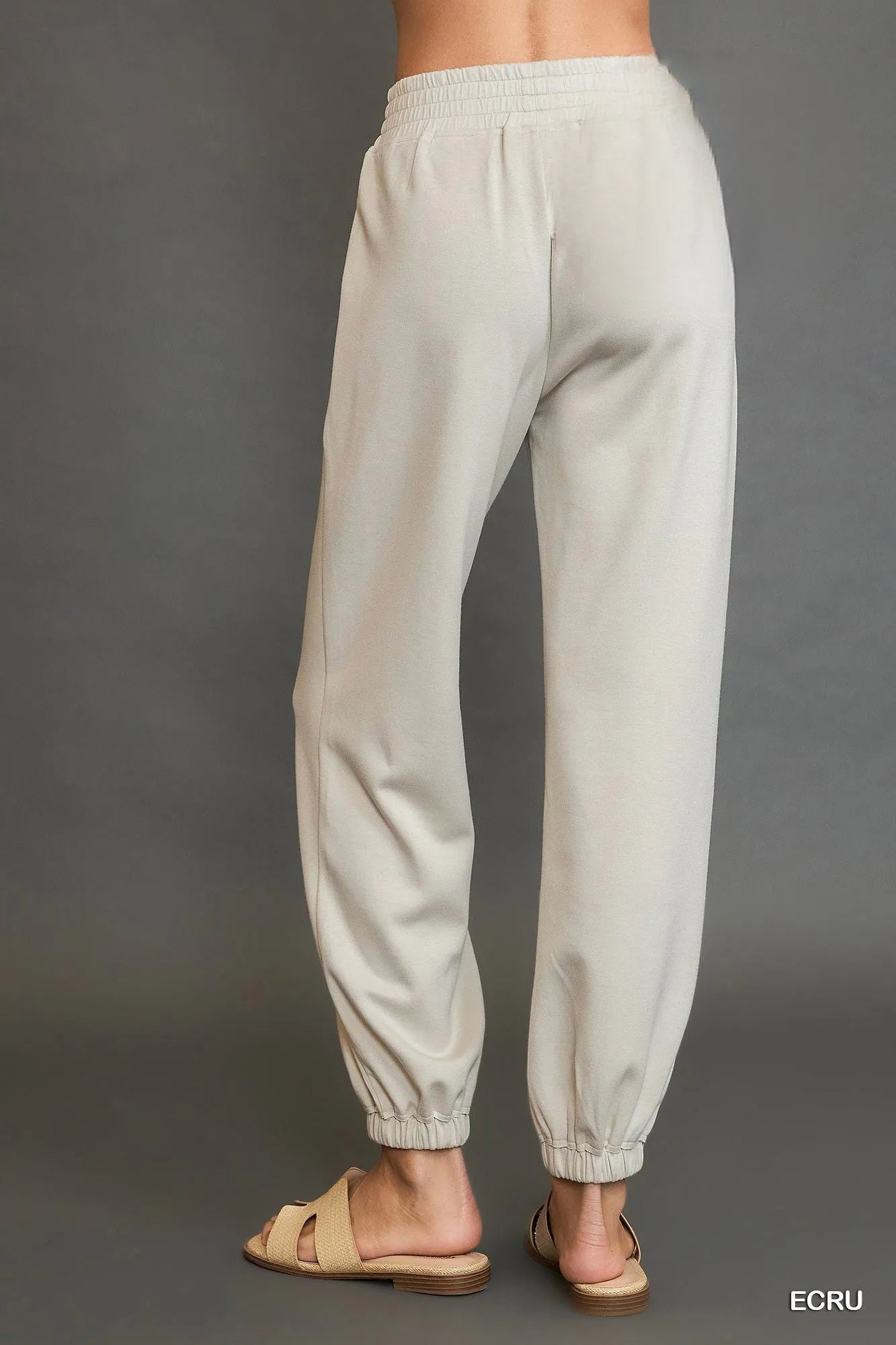 Drawstring Jogger Pants with Front Seam Detail Umgee