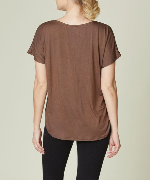 Bamboo Casual Dolman Sleeve Top Fabina   