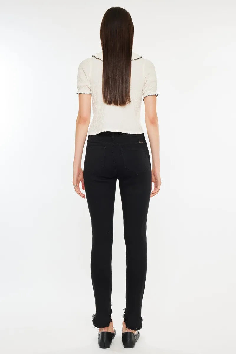 High Rise Black Ankle Skinny Jeans Kancan