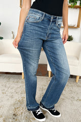 Mid Rise Release Hem Jeans Judy Blue   