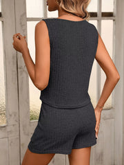 Ribbed Knit Tank and Drawstring Shorts Set Simmer & Fay