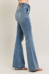High-Waist Flare Denim Jeans with Front Seam With Plus Size Judy Blue
