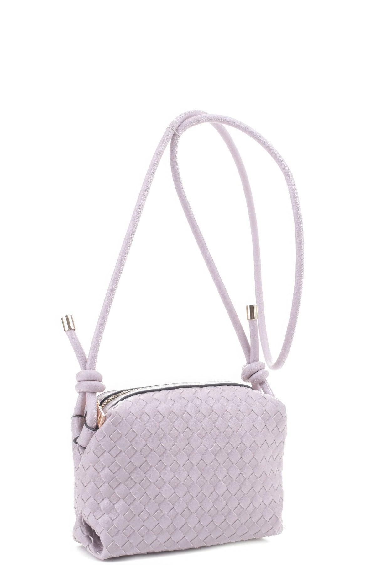 Braided Mini Zip Top Crossbody Bag SALE Lavender  