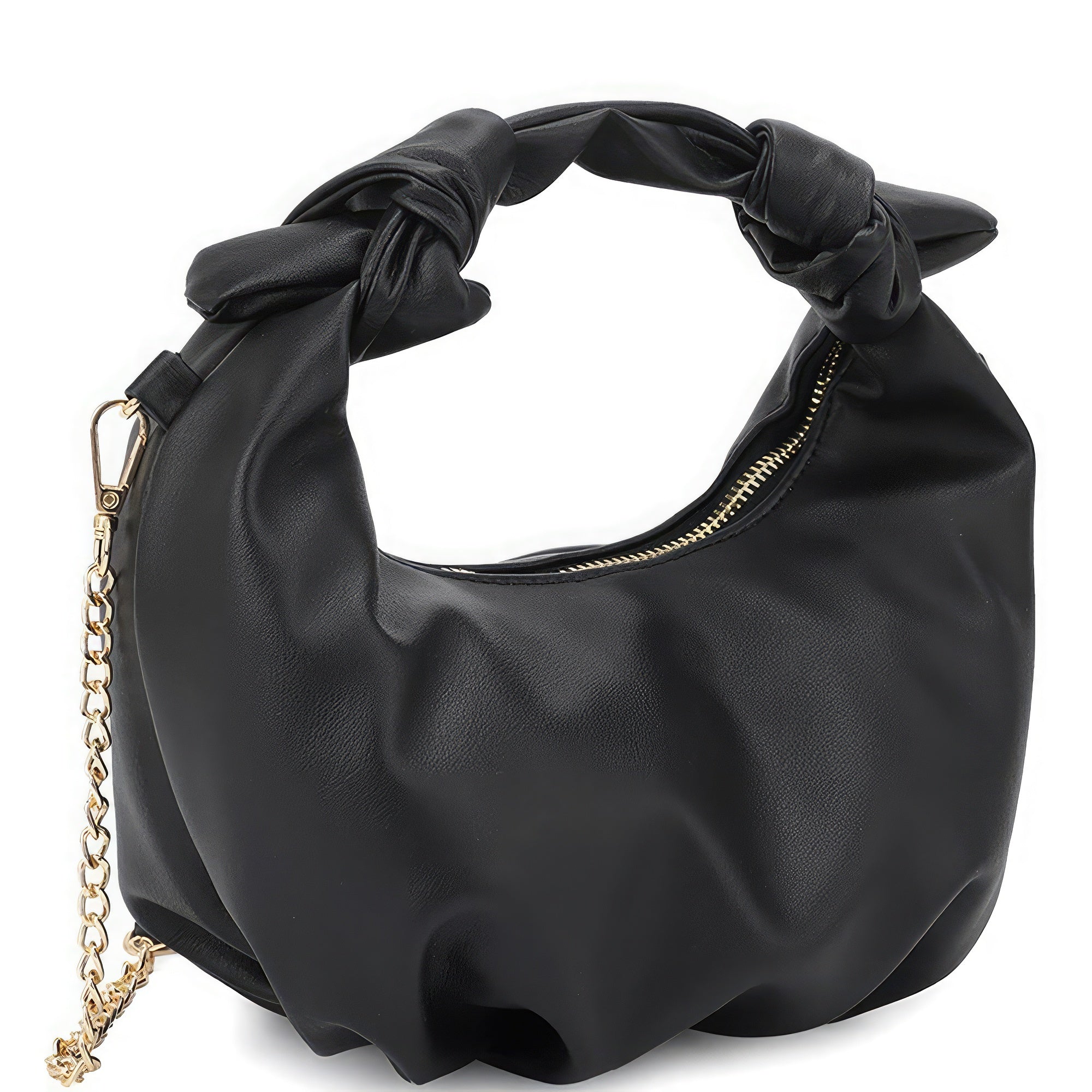 Smooth Round Twist Handle Zipper Chain Bag SALE   