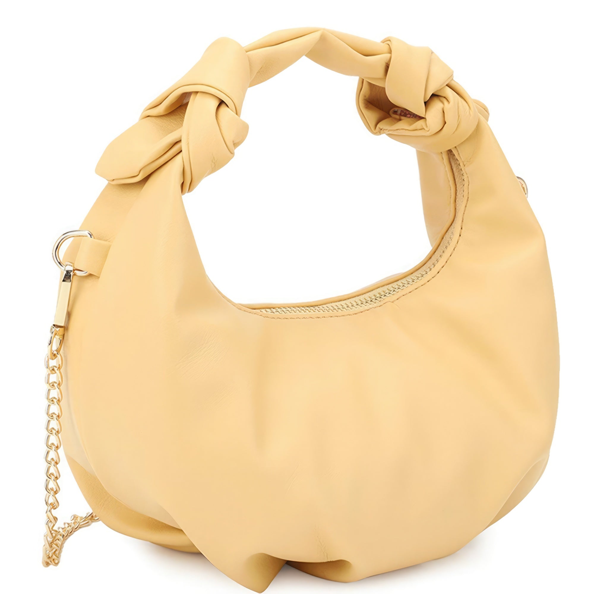 Smooth Round Twist Handle Zipper Chain Bag SALE   