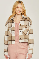 Yarn Dyed Plaid Button Up Jacket SALE   