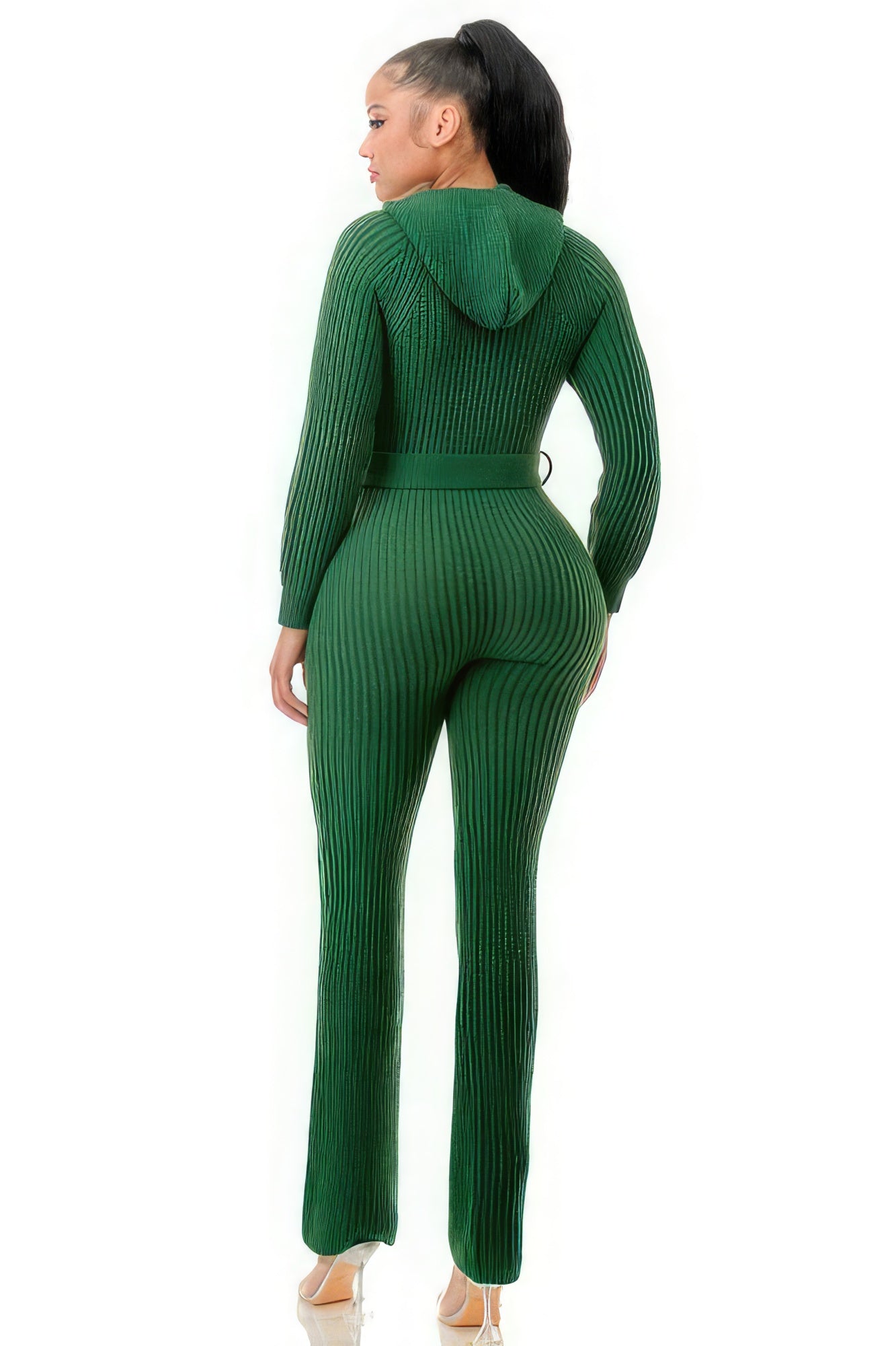 Monroe Soft Knit Hooded Jumpsuit - Green SALE   